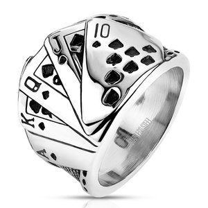 Royal Straight Flush Stainless Steel Ring